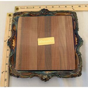 Vtg Newport Silver Plate Tray YB 650 Serving Cutting Cheese Board 10"X10" NEW